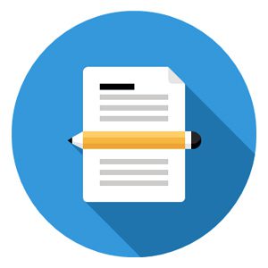 Consultants-–-Hourly Page of text and pencil icon representing career as a Government proposal writer