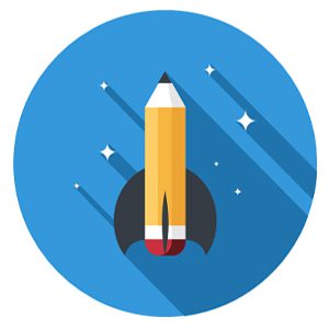 Proposal-Writer Rocket pencil icon representing career as an OST BD, capture, and proposal consultant